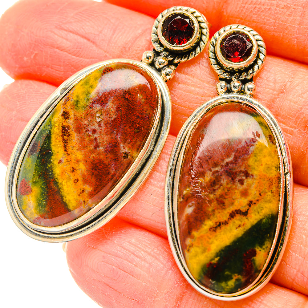 Ocean Jasper Earrings handcrafted by Anasilvercos - EARR430140
