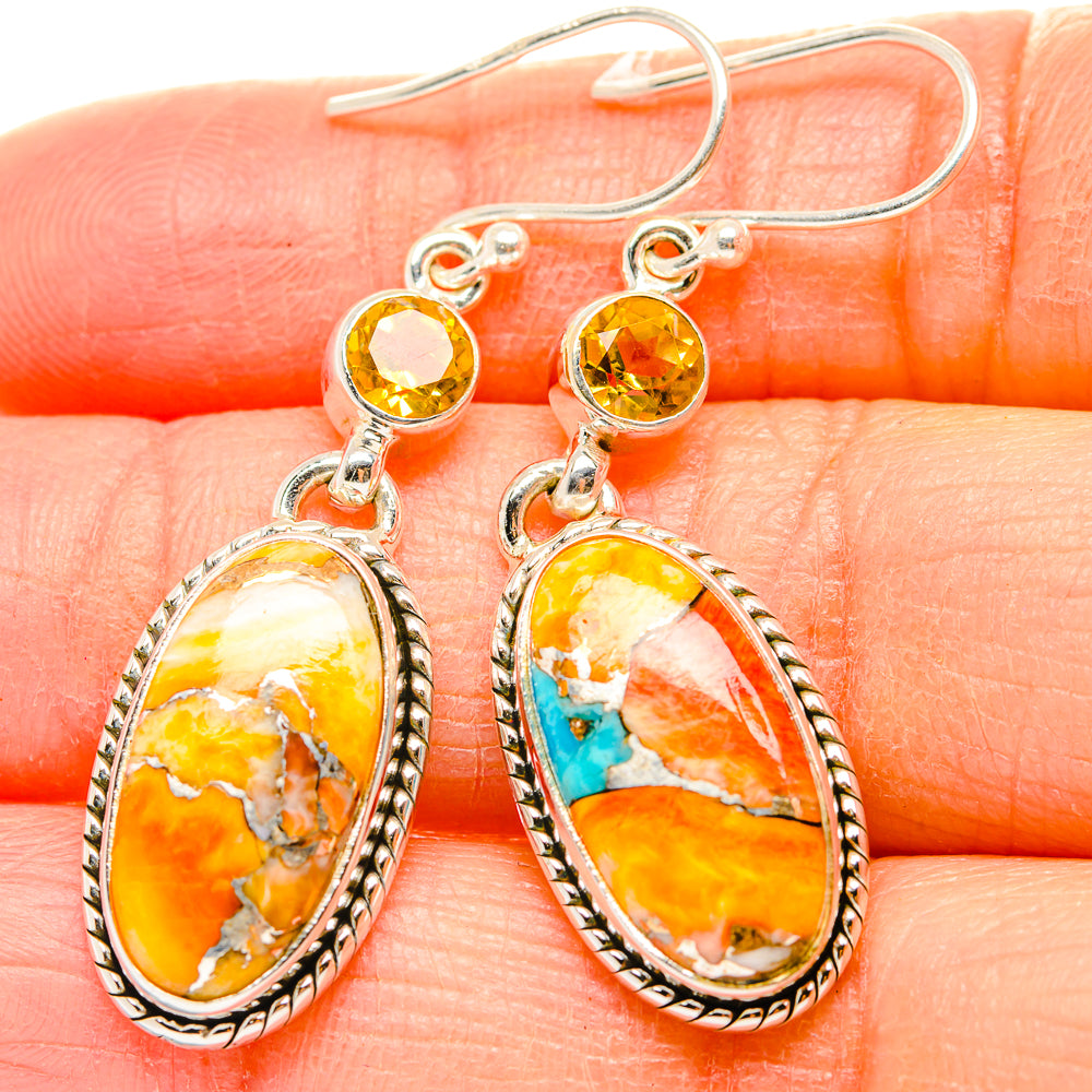 Spiny Oyster Turquoise Earrings handcrafted by Anasilvercos - EARR430142