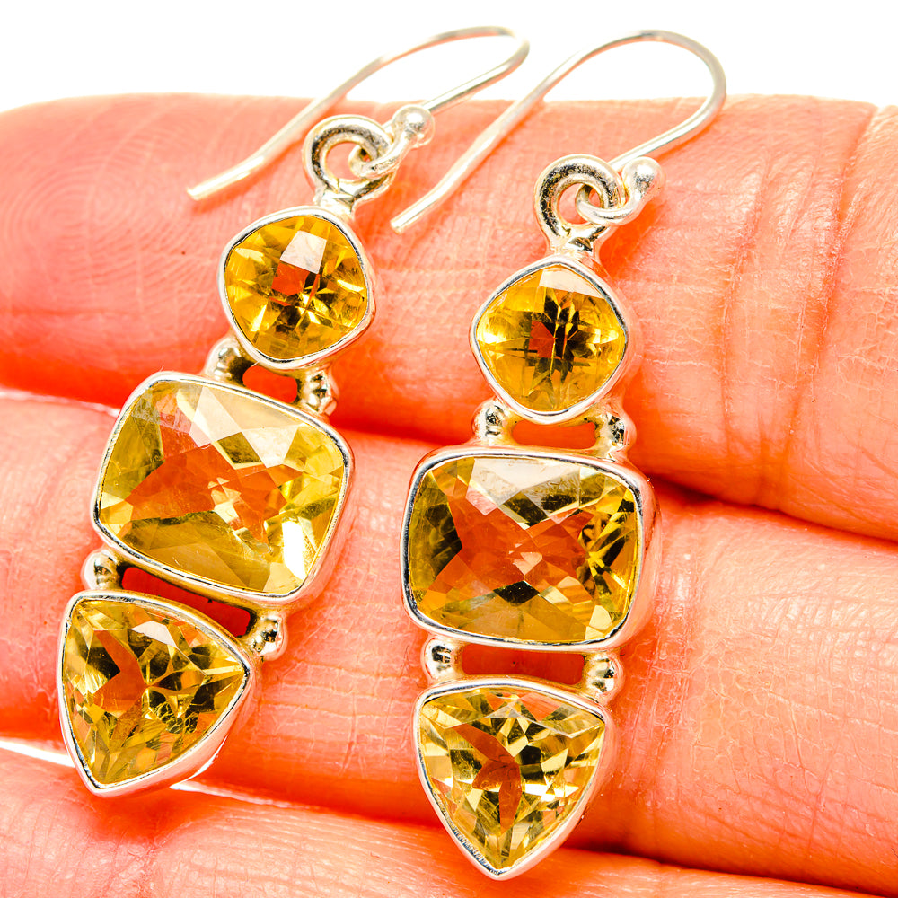 Citrine Earrings handcrafted by Anasilvercos - EARR430143