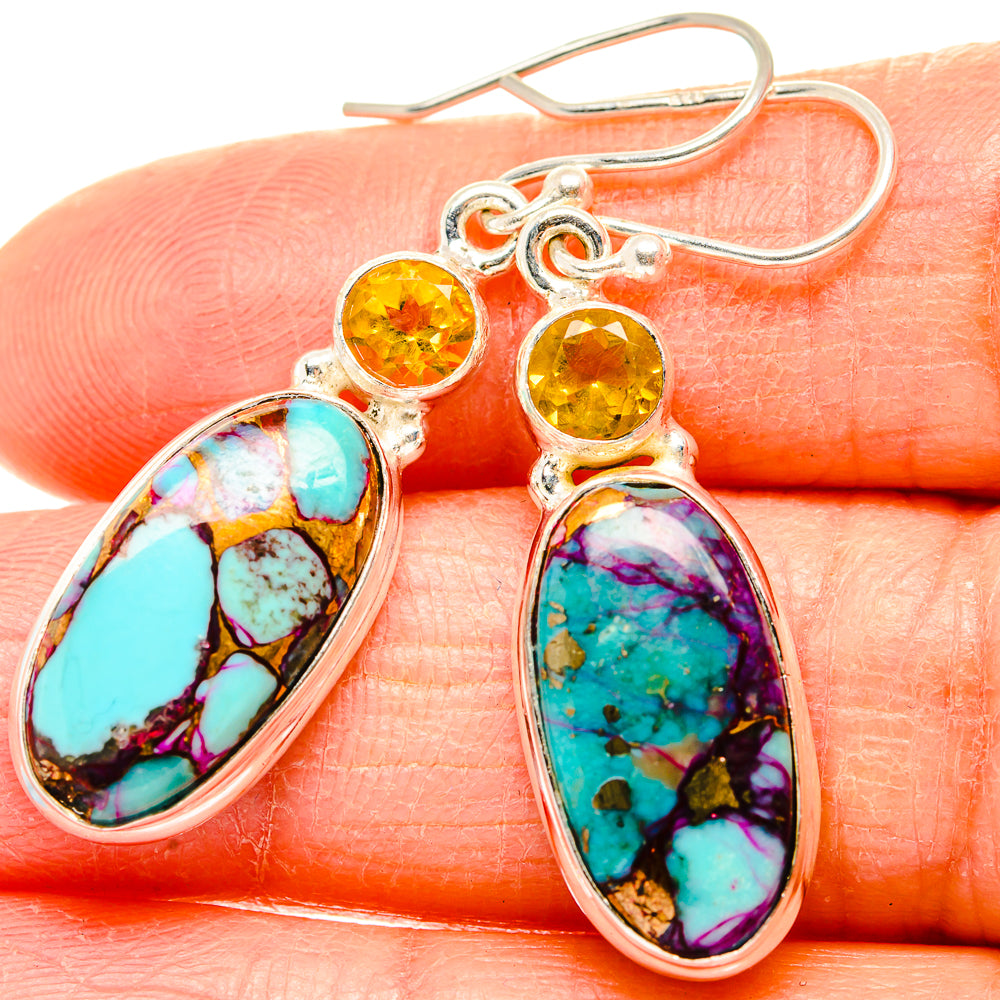 Spiny Oyster Turquoise Earrings handcrafted by Anasilvercos - EARR430149