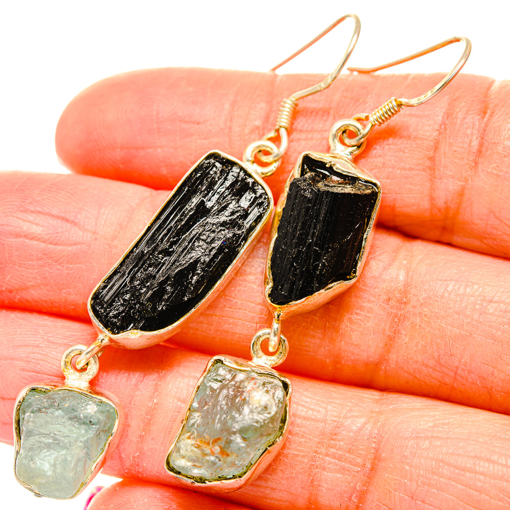 Black Tourmaline Earrings handcrafted by Anasilvercos - EARR430151