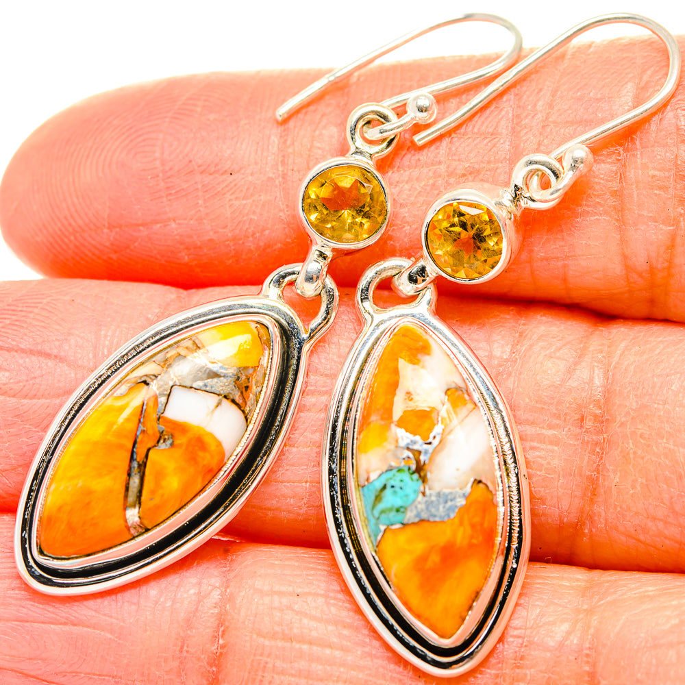 Spiny Oyster Turquoise Earrings handcrafted by Anasilvercos - EARR430152