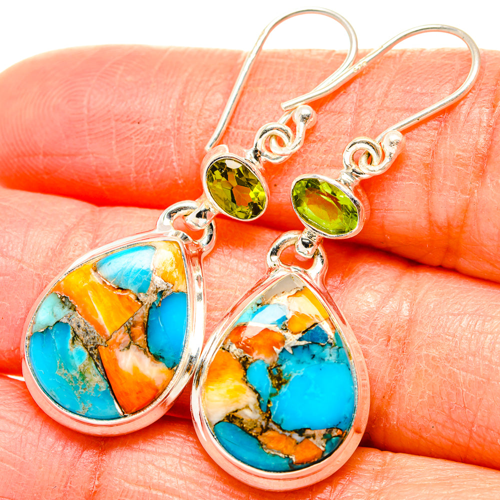 Spiny Oyster Turquoise Earrings handcrafted by Anasilvercos - EARR430155