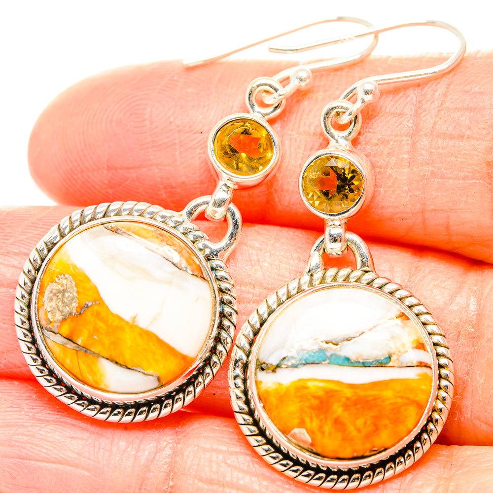 Spiny Oyster Turquoise Earrings handcrafted by Anasilvercos - EARR430162