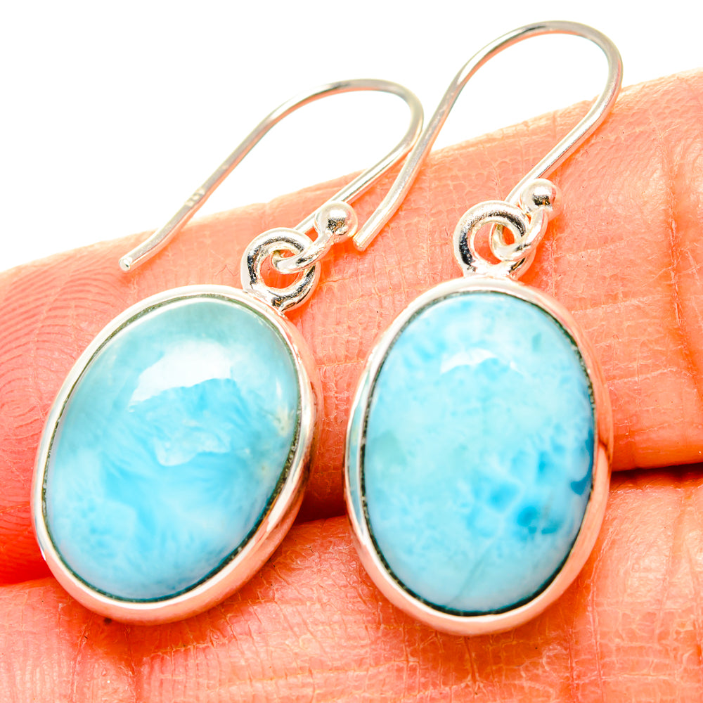 Larimar Earrings handcrafted by Anasilvercos - EARR430168