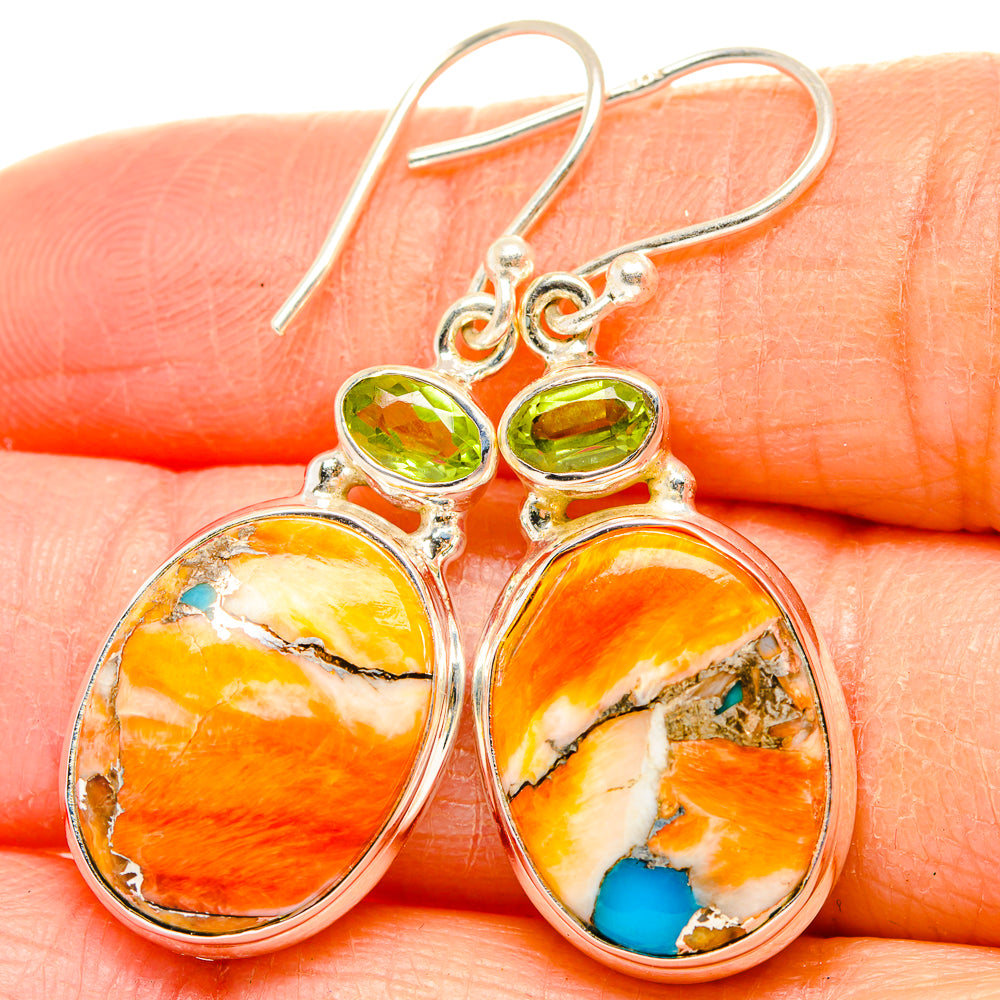 Spiny Oyster Turquoise Earrings handcrafted by Anasilvercos - EARR430177