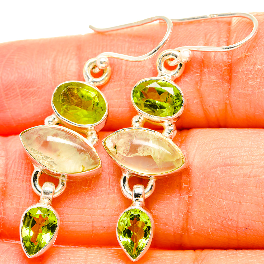 Prehnite Earrings handcrafted by Anasilvercos - EARR430183