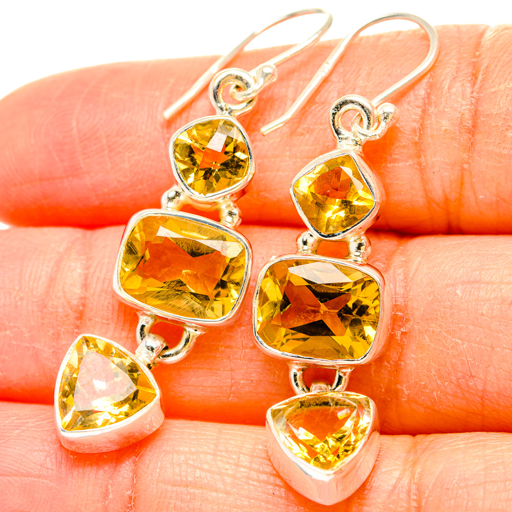 Citrine Earrings handcrafted by Anasilvercos - EARR430186