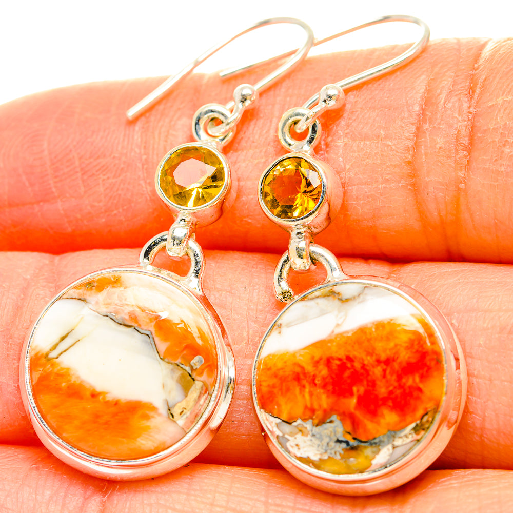 Spiny Oyster Turquoise Earrings handcrafted by Anasilvercos - EARR430190