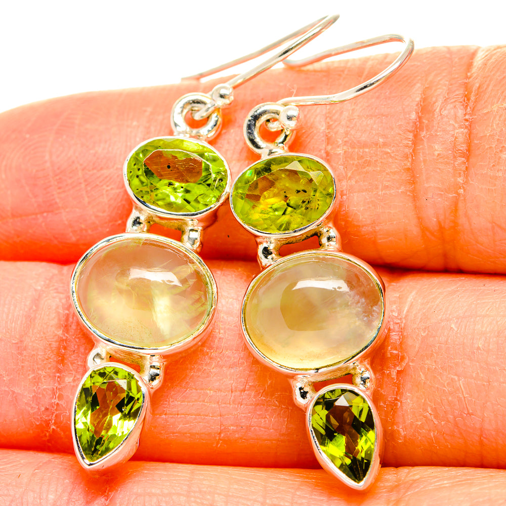 Prehnite Earrings handcrafted by Anasilvercos - EARR430200
