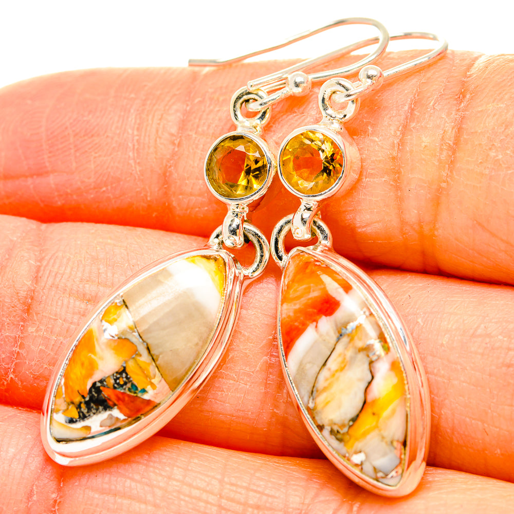 Spiny Oyster Turquoise Earrings handcrafted by Anasilvercos - EARR430202