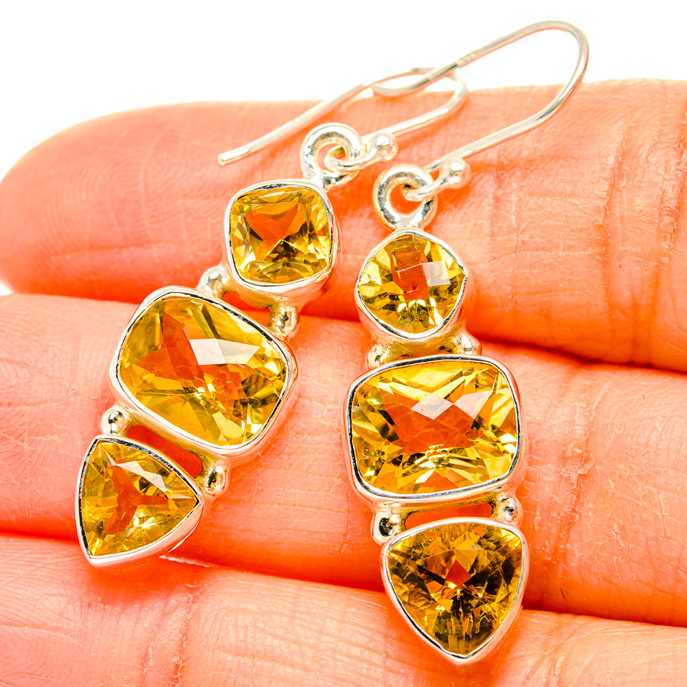 Citrine Earrings handcrafted by Anasilvercos - EARR430204