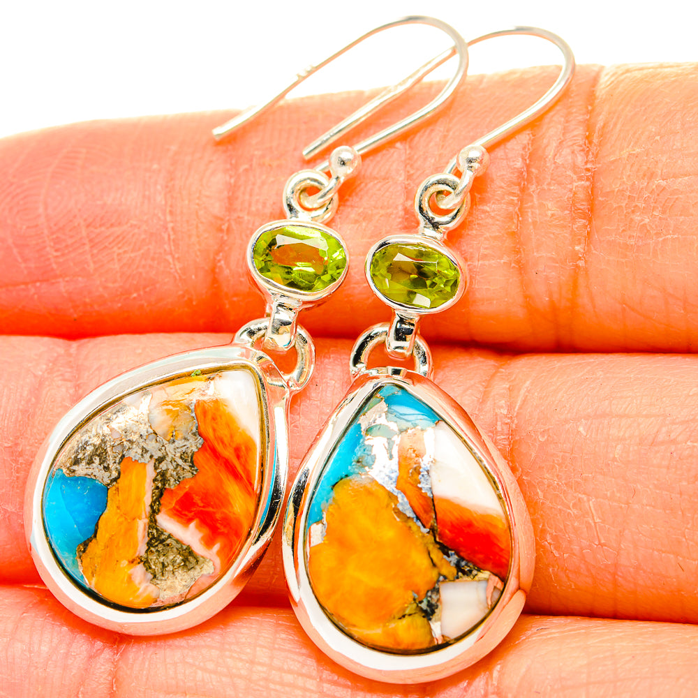 Spiny Oyster Turquoise Earrings handcrafted by Anasilvercos - EARR430211