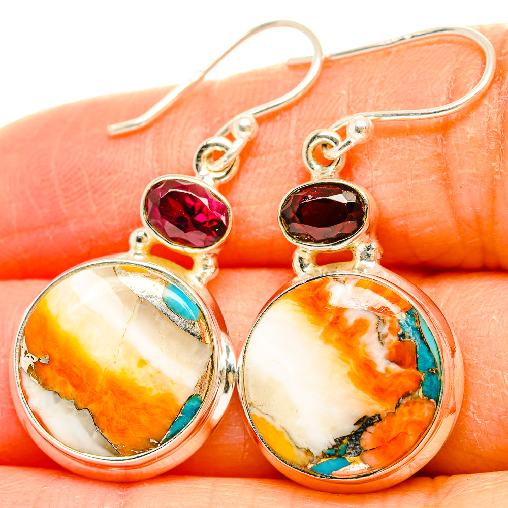 Spiny Oyster Turquoise Earrings handcrafted by Anasilvercos - EARR430213