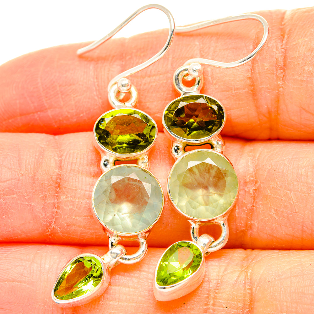 Prehnite Earrings handcrafted by Anasilvercos - EARR430214