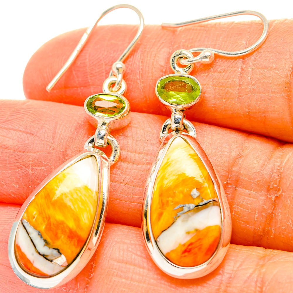 Spiny Oyster Turquoise Earrings handcrafted by Anasilvercos - EARR430221