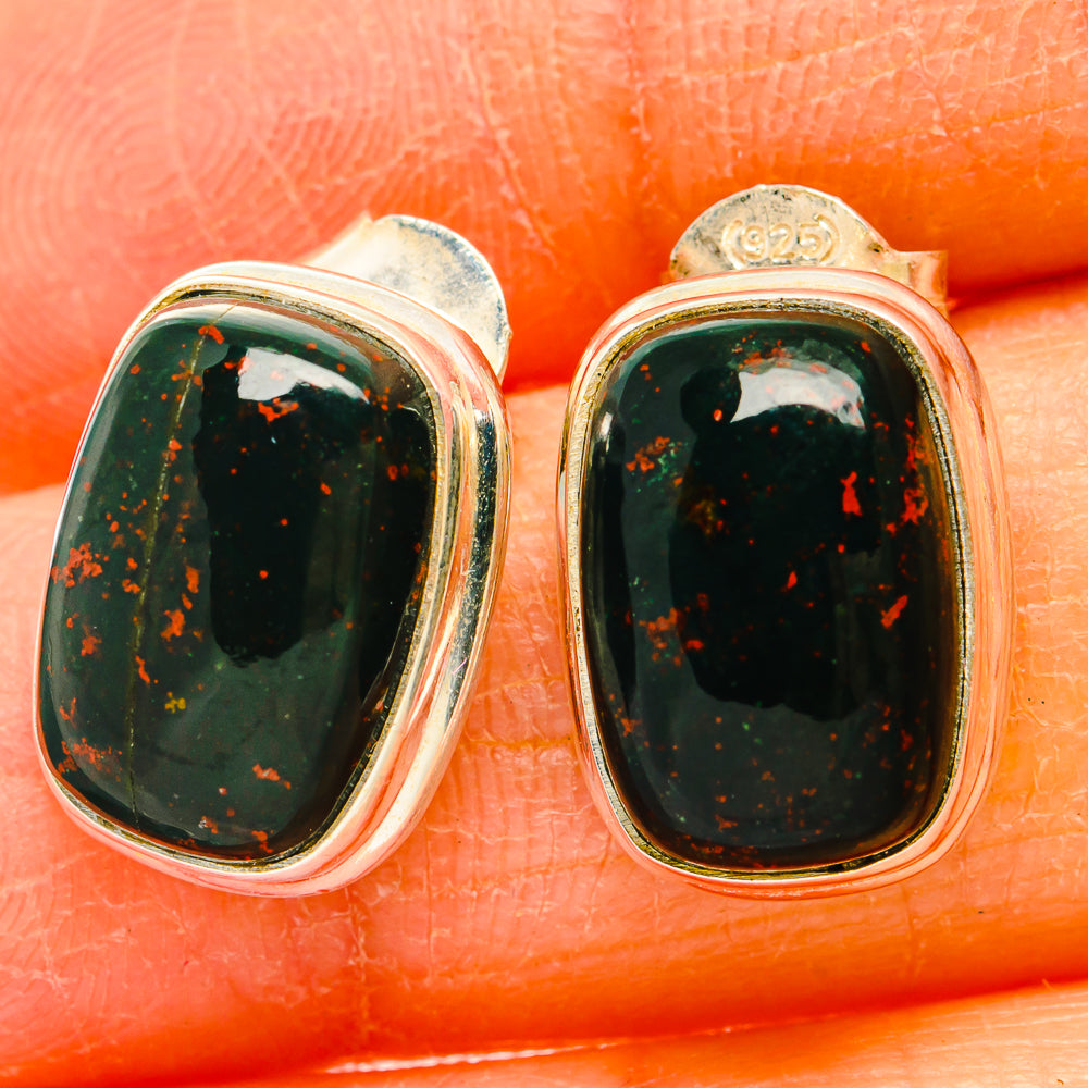 Bloodstone Earrings handcrafted by Anasilvercos - EARR430229