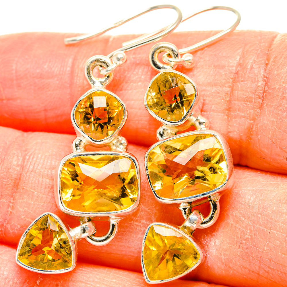 Citrine Earrings handcrafted by Anasilvercos - EARR430238