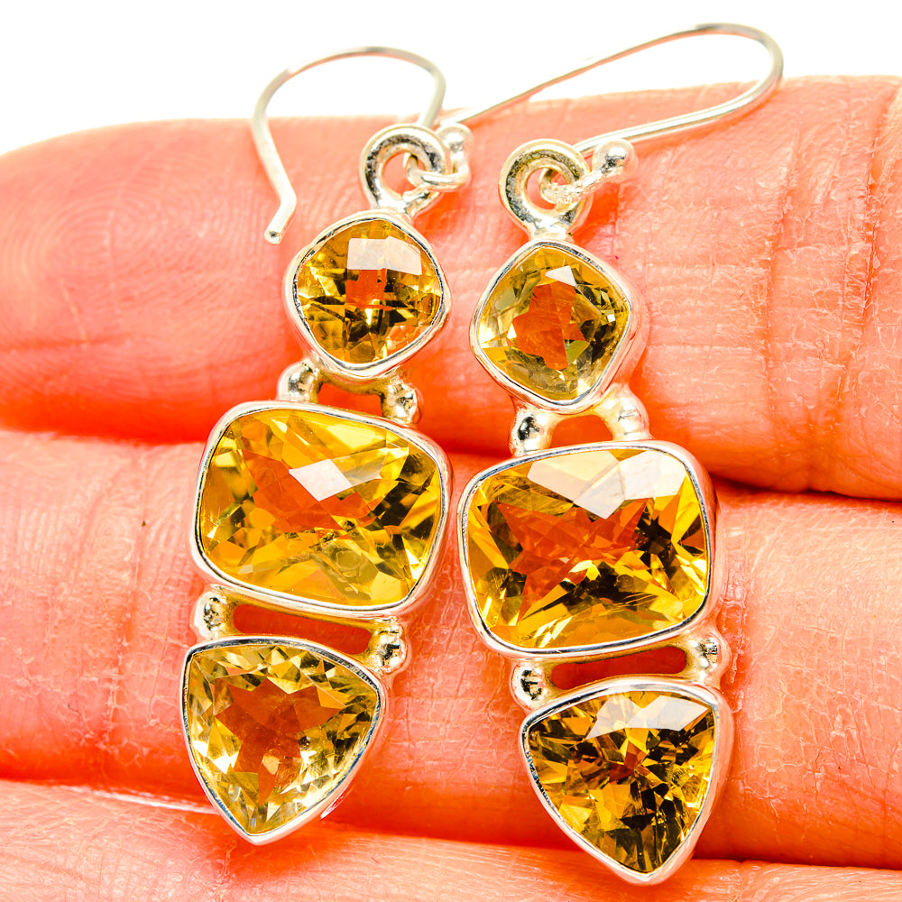 Citrine Earrings handcrafted by Anasilvercos - EARR430247