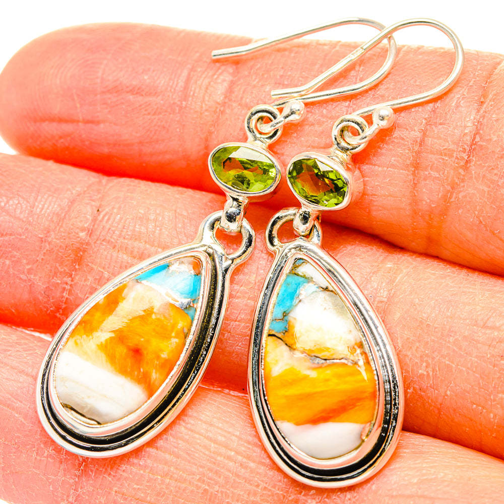 Spiny Oyster Turquoise Earrings handcrafted by Anasilvercos - EARR430248