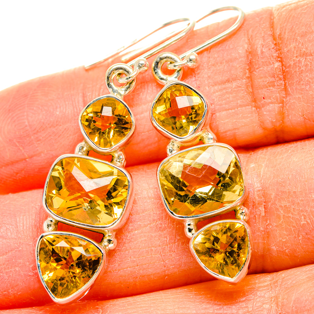 Citrine Earrings handcrafted by Anasilvercos - EARR430251