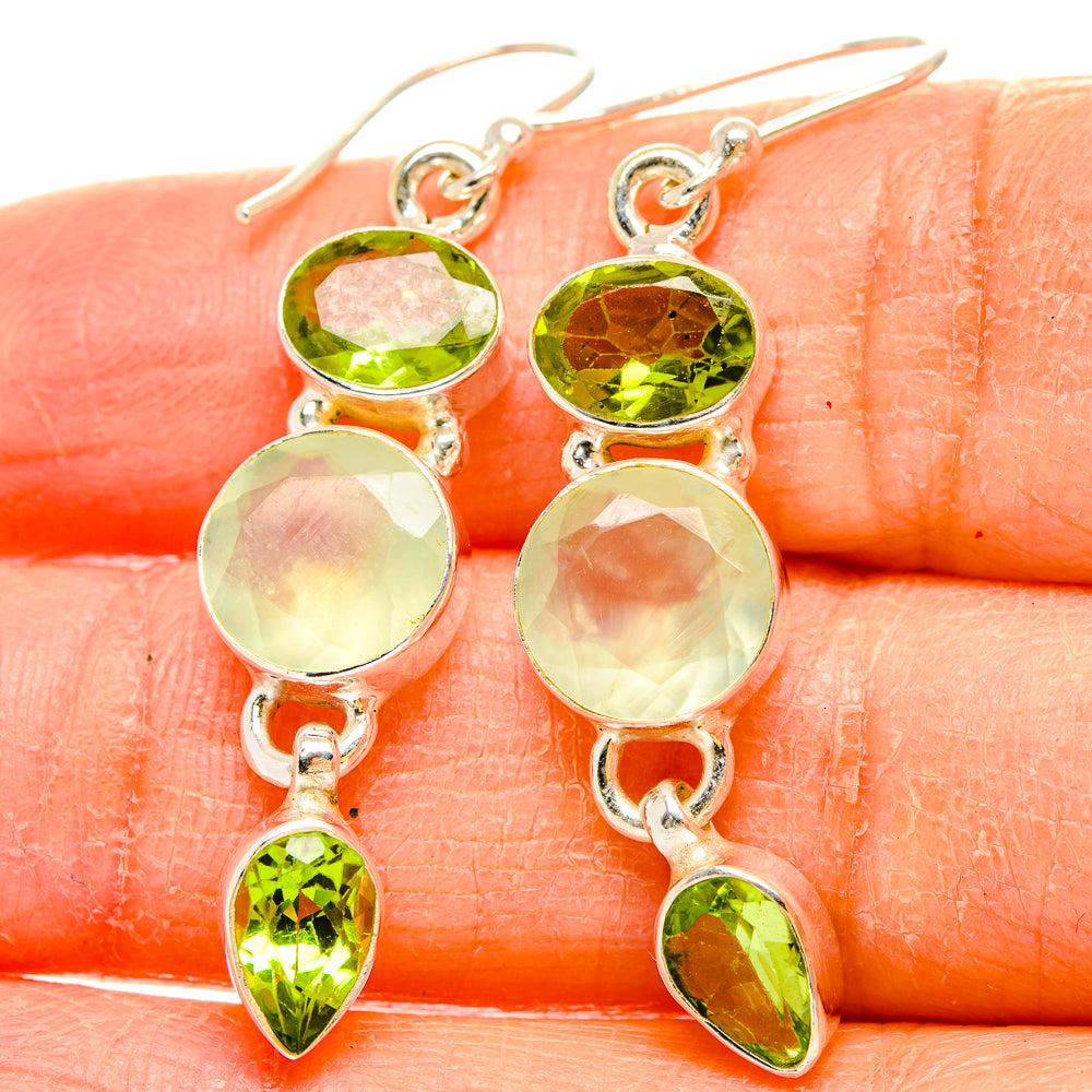 Prehnite Earrings handcrafted by Anasilvercos - EARR430255
