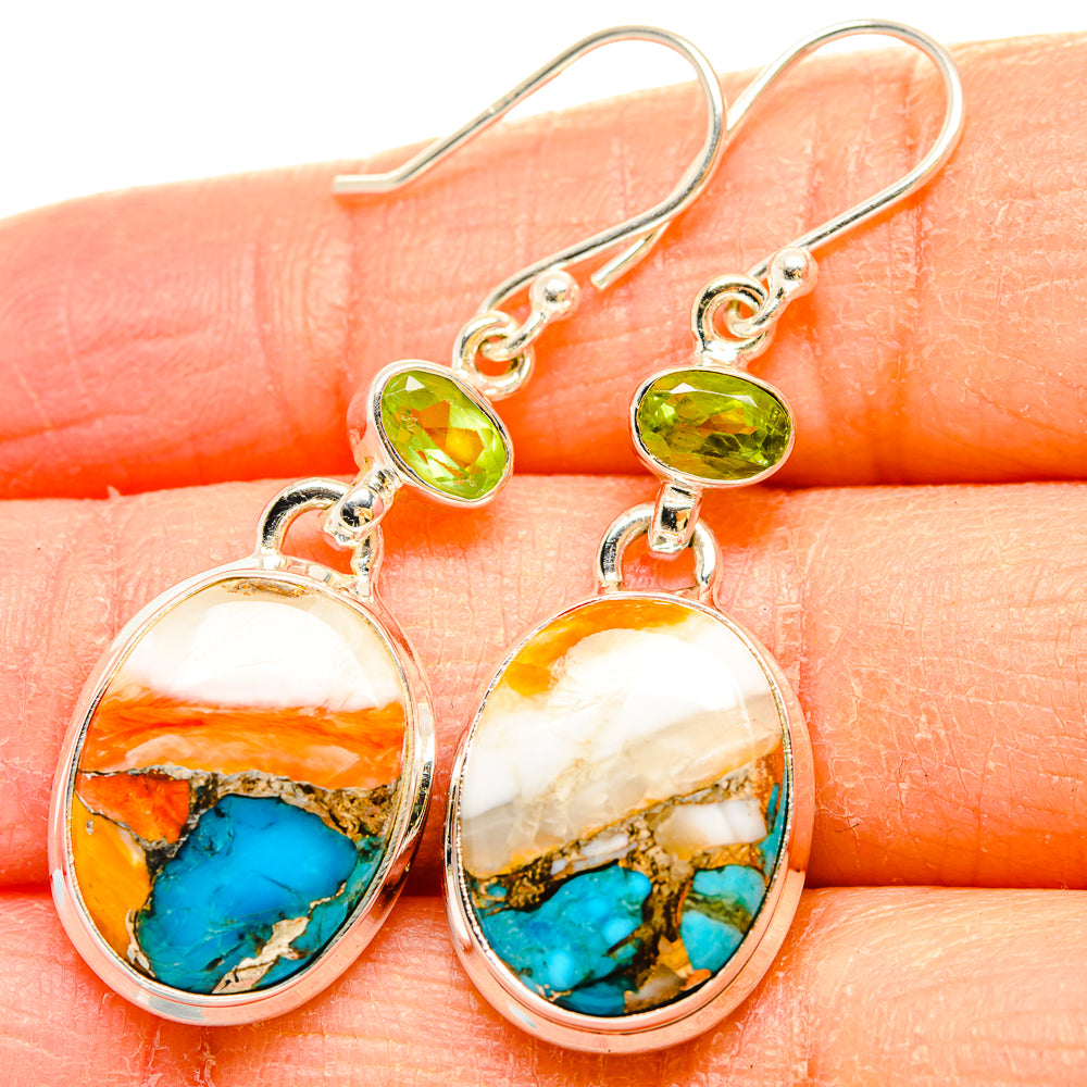 Spiny Oyster Turquoise Earrings handcrafted by Anasilvercos - EARR430261