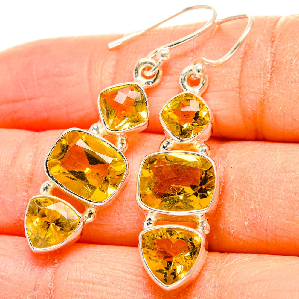 Citrine Earrings handcrafted by Anasilvercos - EARR430266