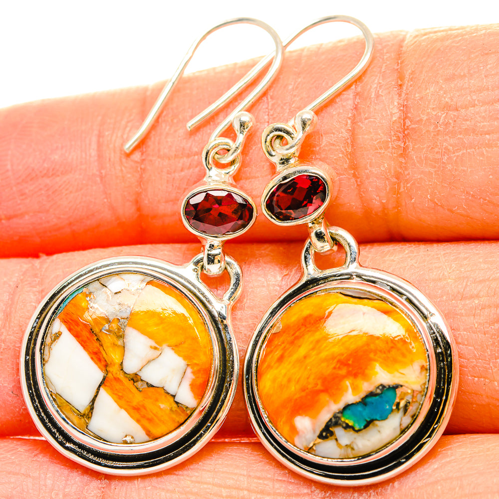 Spiny Oyster Turquoise Earrings handcrafted by Anasilvercos - EARR430267