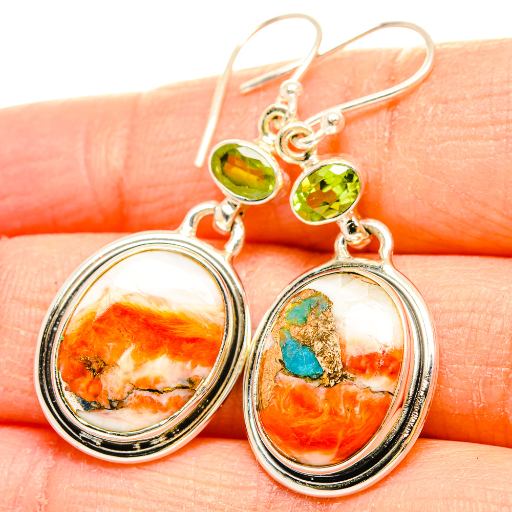 Spiny Oyster Turquoise Earrings handcrafted by Anasilvercos - EARR430269