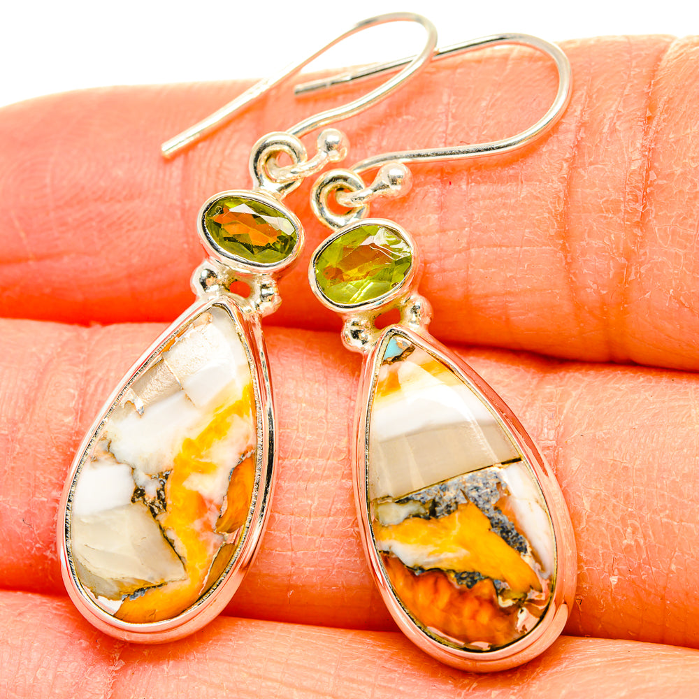 Spiny Oyster Turquoise Earrings handcrafted by Anasilvercos - EARR430271