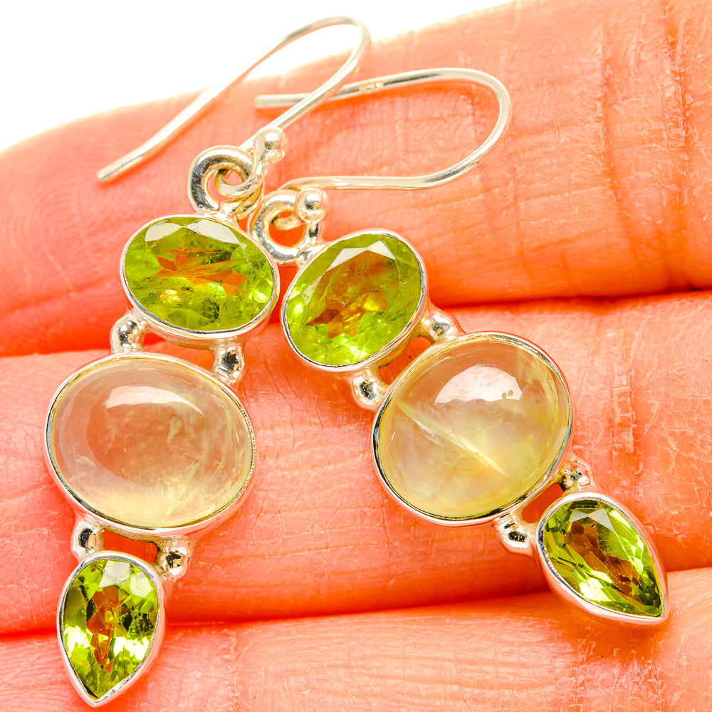 Prehnite Earrings handcrafted by Anasilvercos - EARR430277