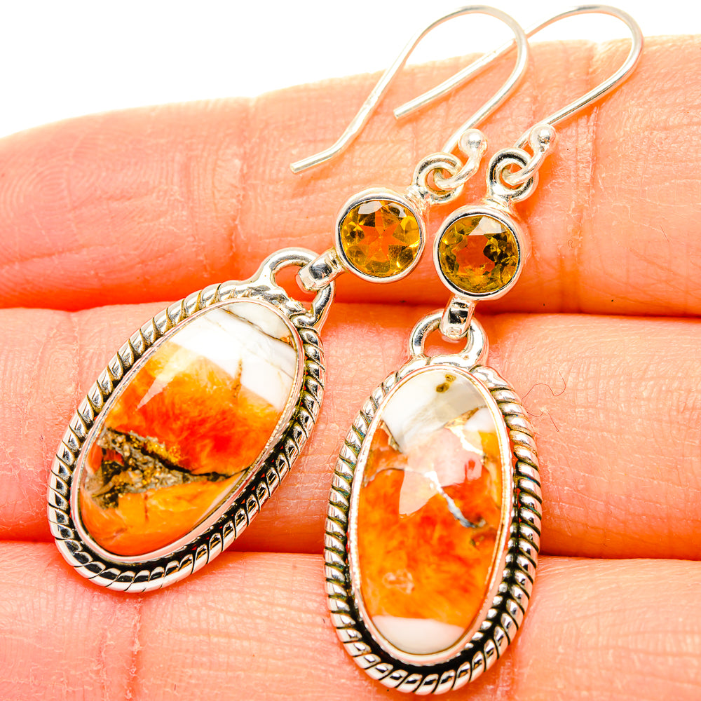 Spiny Oyster Turquoise Earrings handcrafted by Anasilvercos - EARR430294