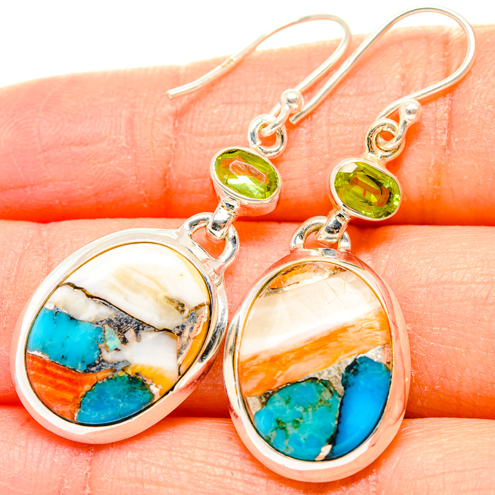 Spiny Oyster Turquoise Earrings handcrafted by Anasilvercos - EARR430295