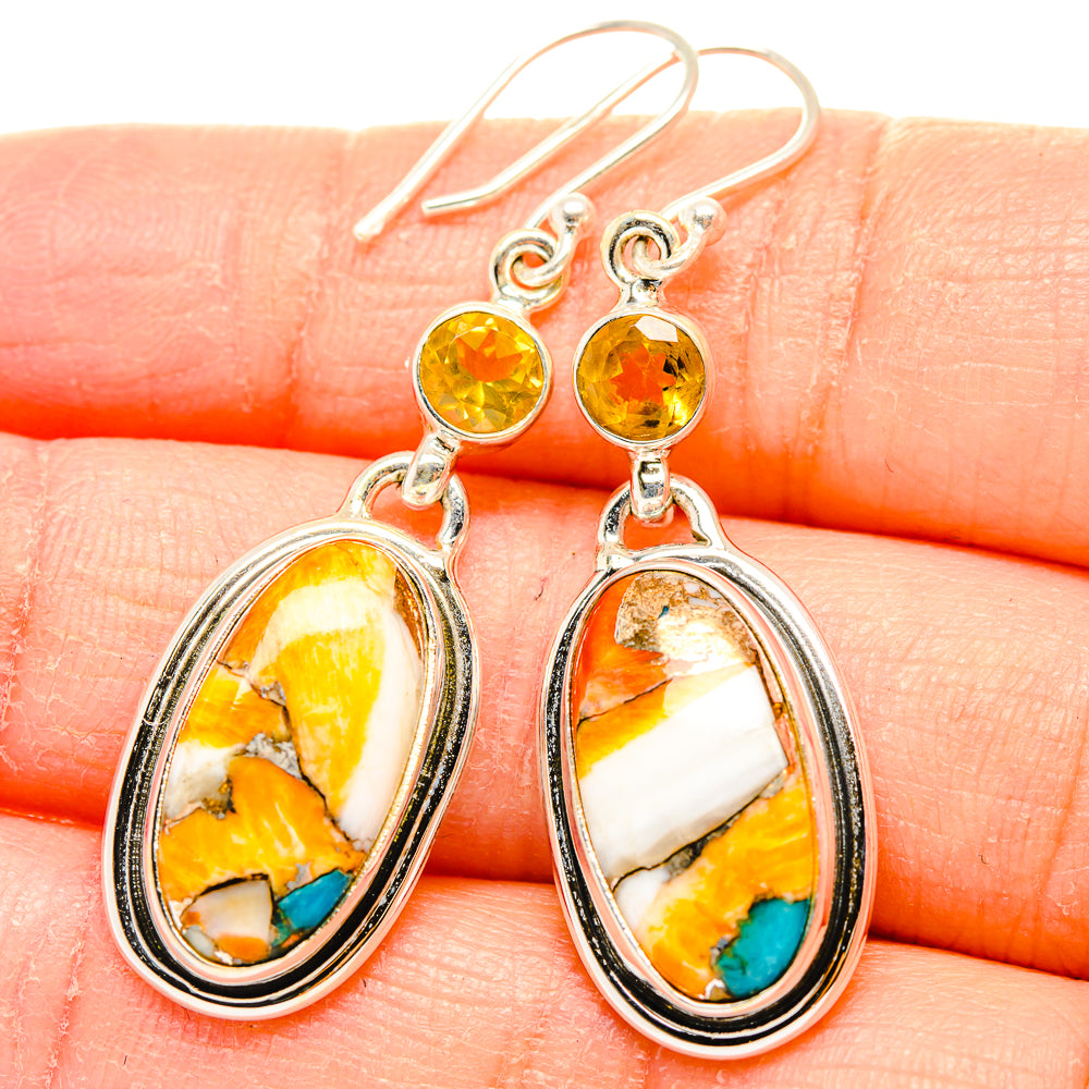 Spiny Oyster Turquoise Earrings handcrafted by Anasilvercos - EARR430298