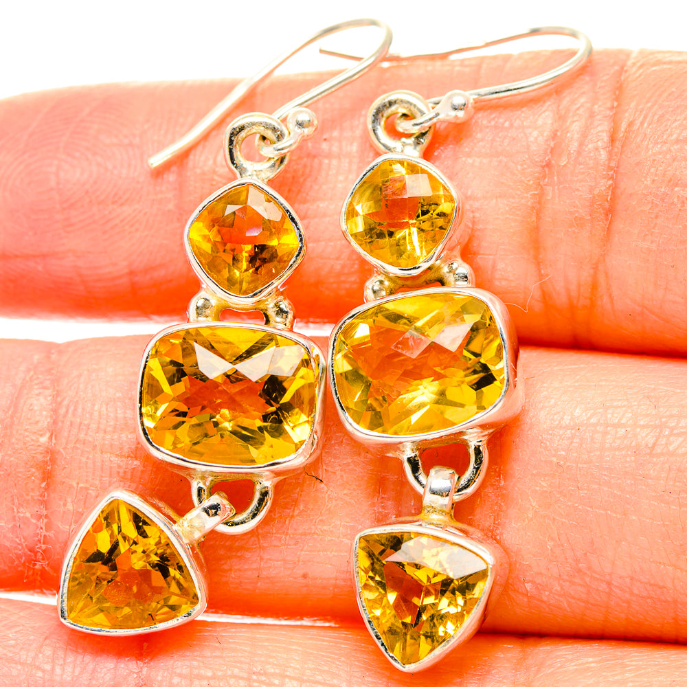 Citrine Earrings handcrafted by Anasilvercos - EARR430310