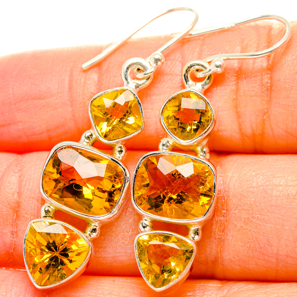 Citrine Earrings handcrafted by Anasilvercos - EARR430347