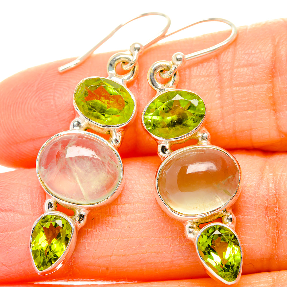 Prehnite, Peridot Earrings handcrafted by Anasilvercos - EARR430349