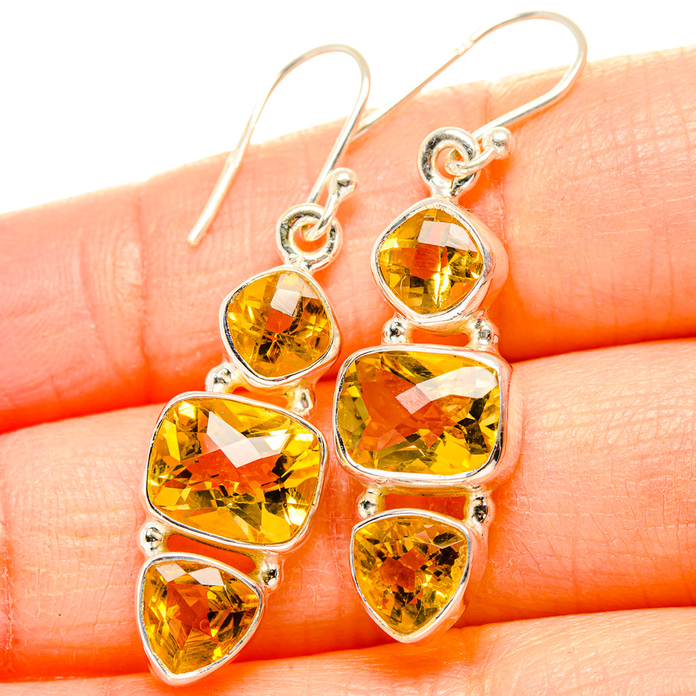 Citrine Earrings handcrafted by Anasilvercos - EARR430358