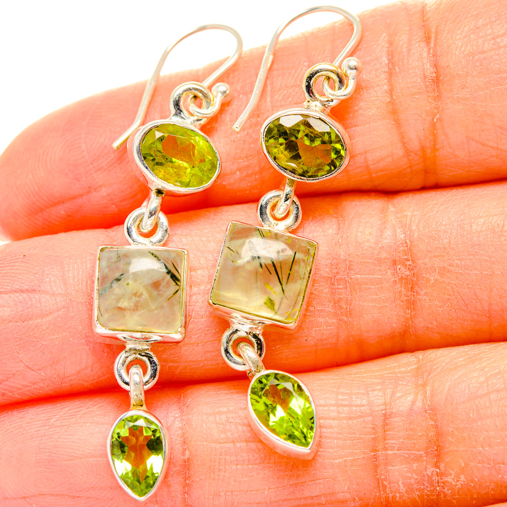 Prehnite, Peridot Earrings handcrafted by Anasilvercos - EARR430368