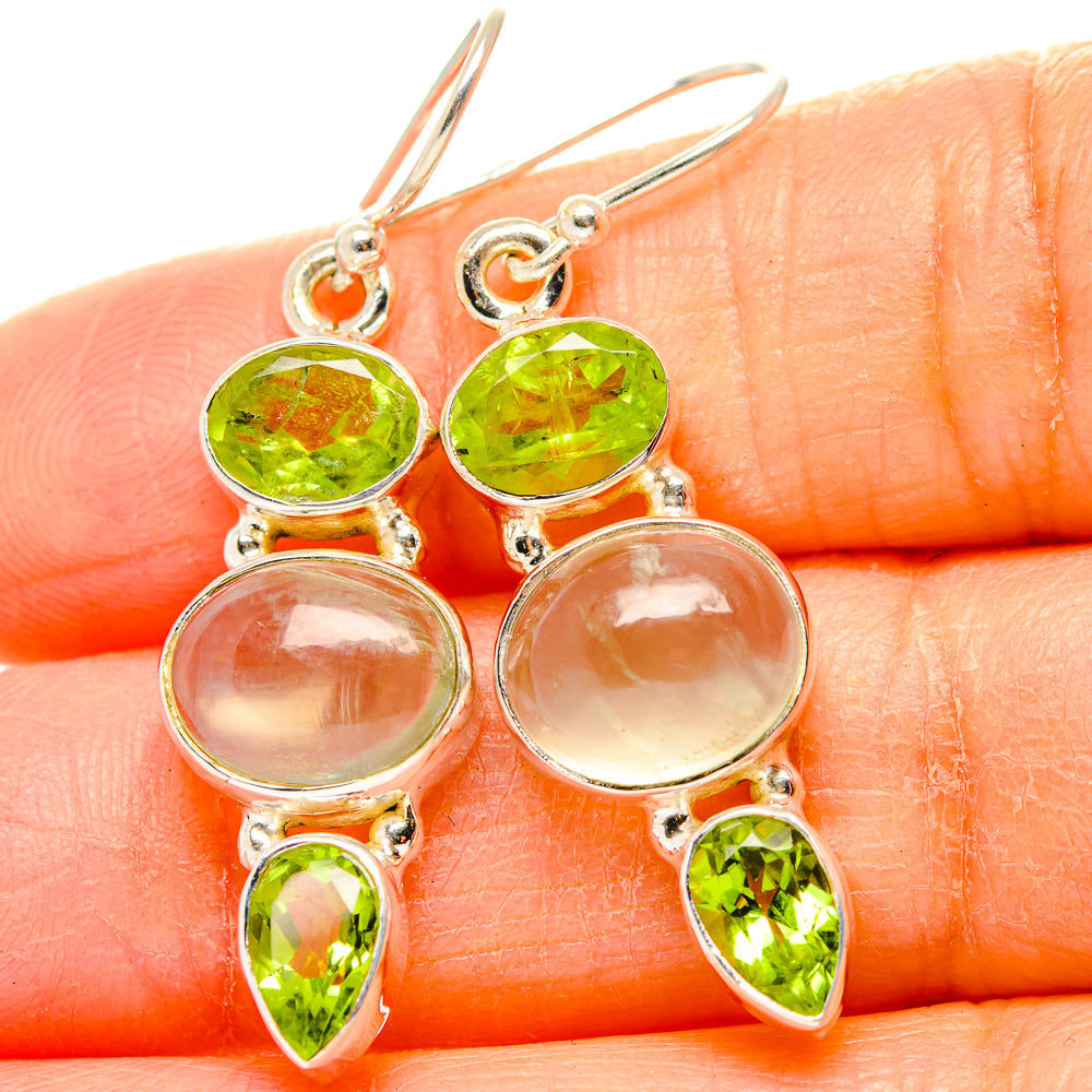 Prehnite, Peridot Earrings handcrafted by Anasilvercos - EARR430379