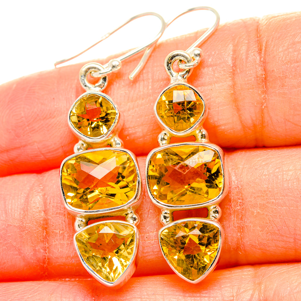 Citrine Earrings handcrafted by Anasilvercos - EARR430388