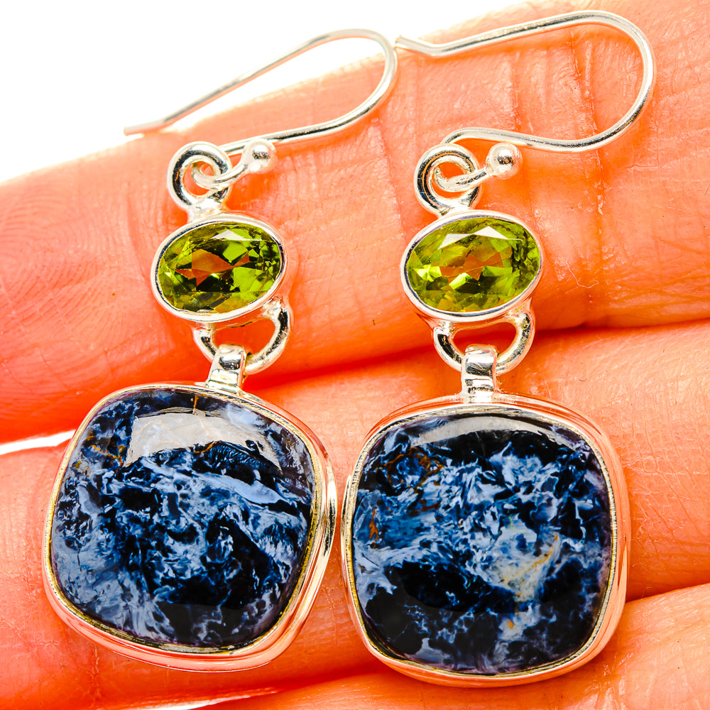 Pietersite, Peridot Earrings handcrafted by Anasilvercos - EARR430396