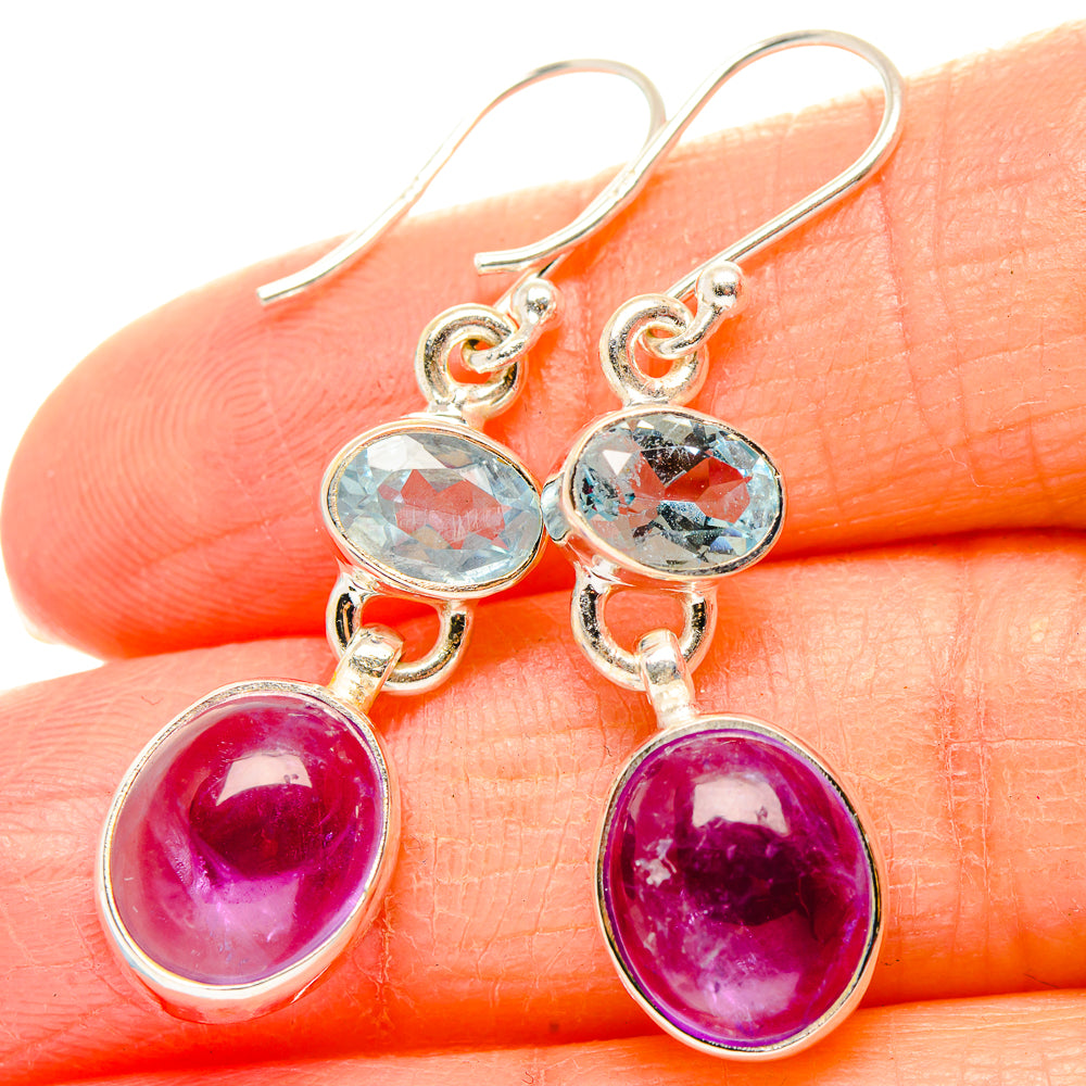 Amethyst, Blue Topaz Earrings handcrafted by Anasilvercos - EARR430408