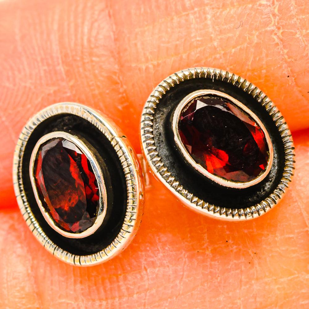Garnet Earrings handcrafted by Anasilvercos - EARR430409