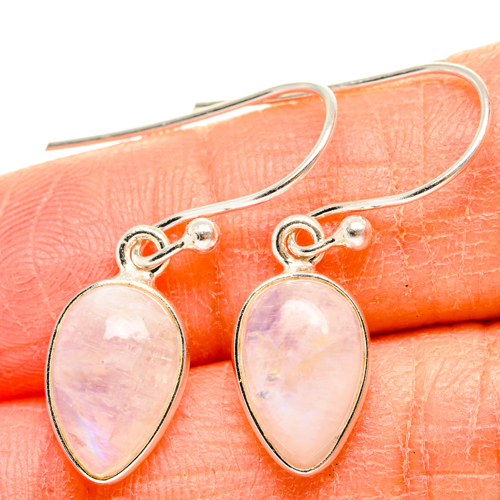 Rainbow Moonstone Earrings handcrafted by Anasilvercos - EARR430411