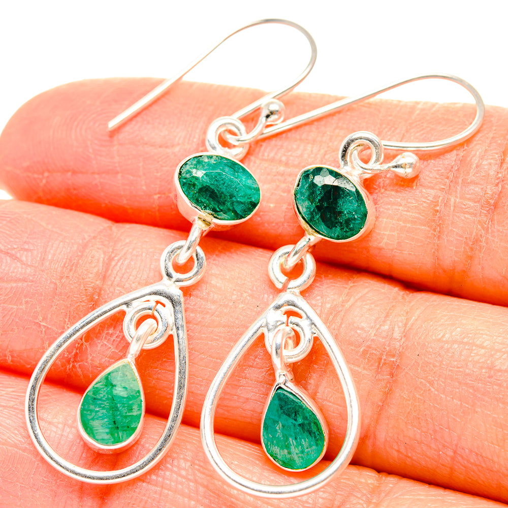 Green Sillimanite Earrings handcrafted by Anasilvercos - EARR430412
