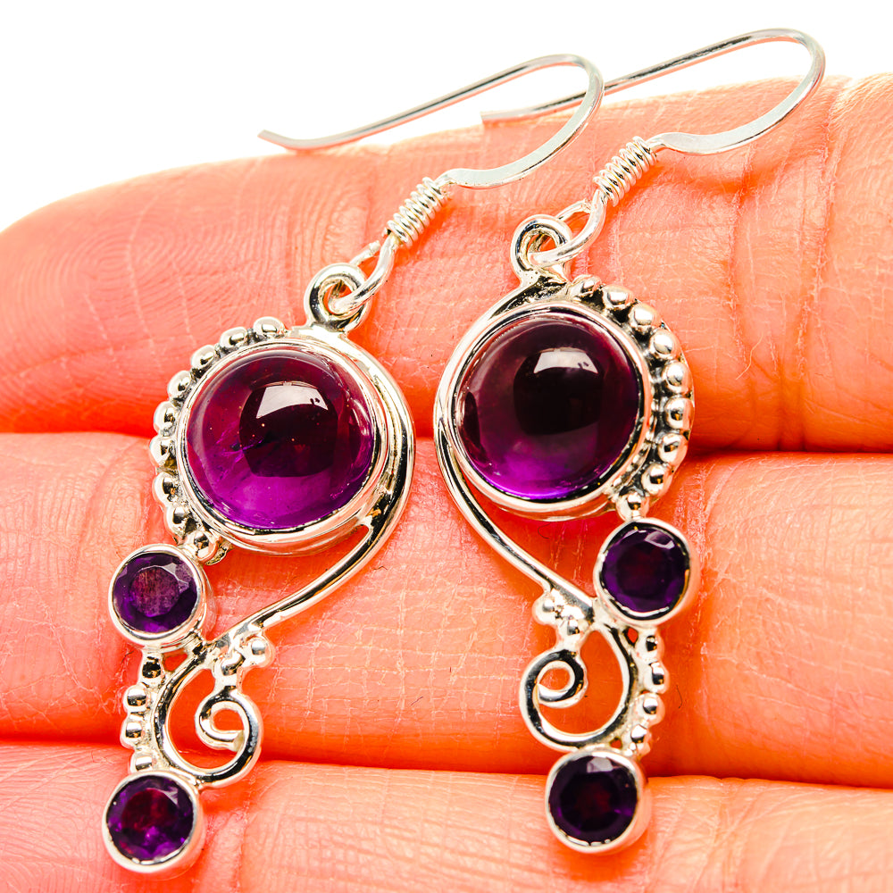 Amethyst Earrings handcrafted by Anasilvercos - EARR430418