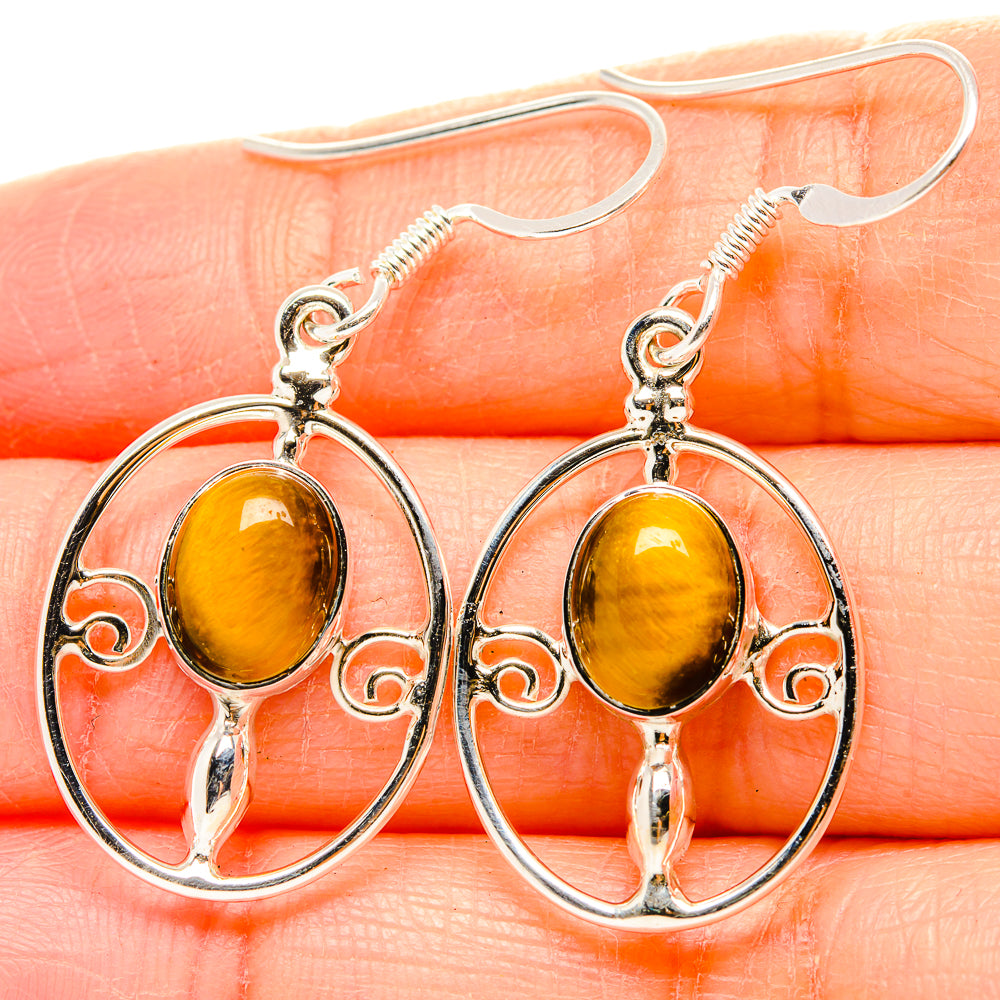 Tiger Eye Earrings handcrafted by Anasilvercos - EARR430421