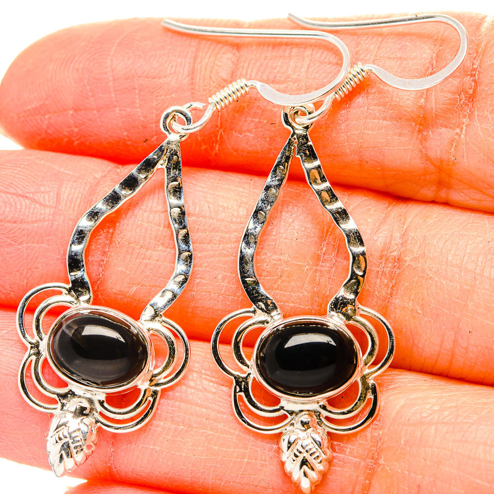 Black Onyx Earrings handcrafted by Anasilvercos - EARR430425
